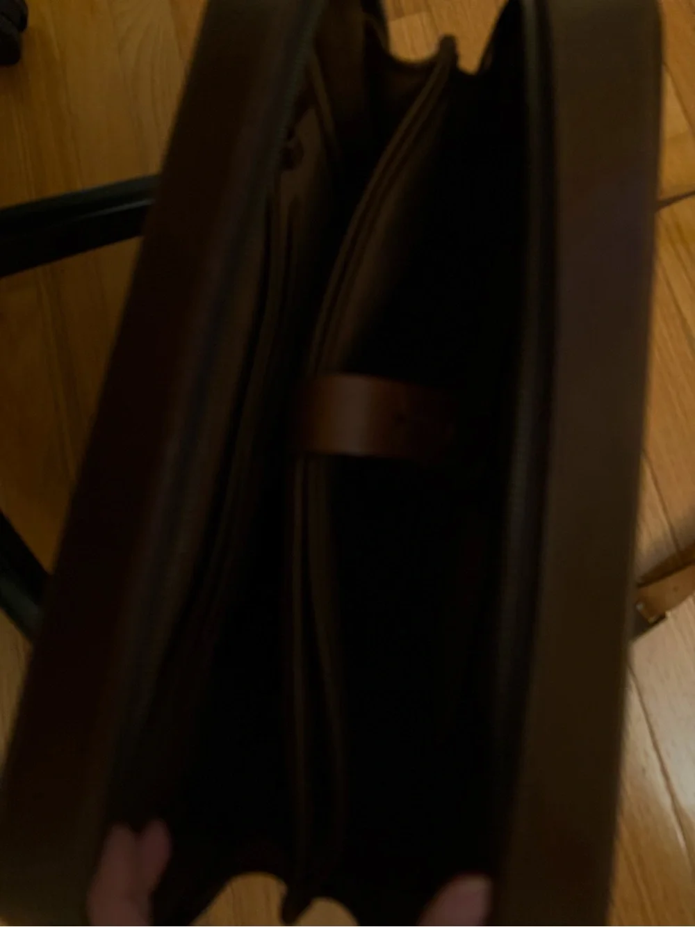 Men's Brown Leather Laptop Briefcase with Removable Shoulder Strap